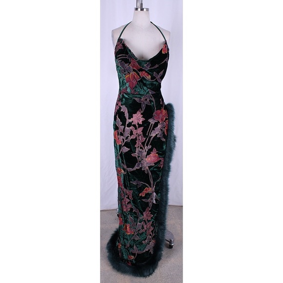 Velvet Burnout Evening Dress - Picture 4 of 6